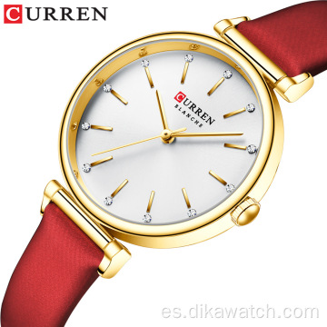 CURREN 9081 Reloj encantador retro con diamantes de imitación a la moda